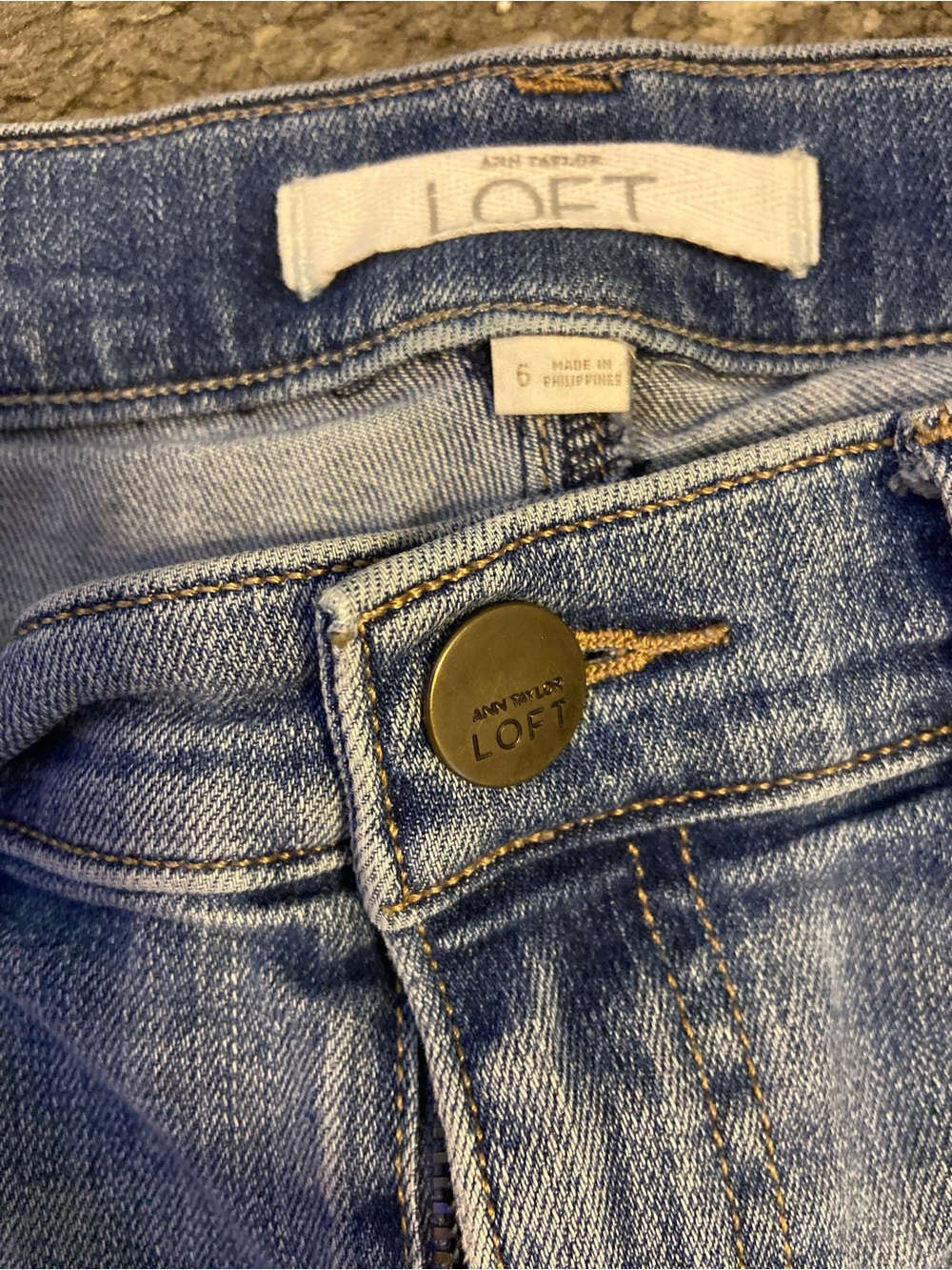 LOFT Distressed Denim Bermuda Shorts - Blue - Picture 6 of 6
